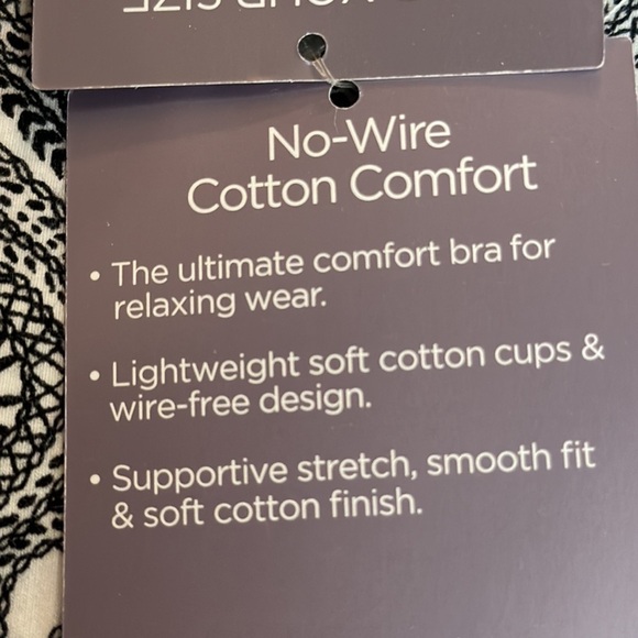 Catherine’s Intimates No Wire BlackWhite Paisley Print Cotton Comfort NWT 50DDD - Picture 9 of 12